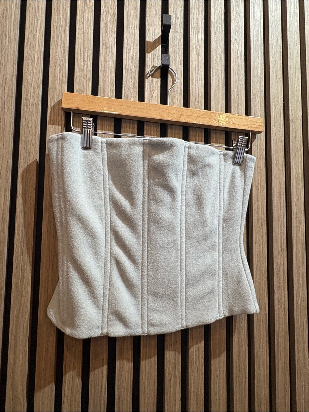 SKIMS White Strapless Corset Bustier Top | Structured Boning | Size L